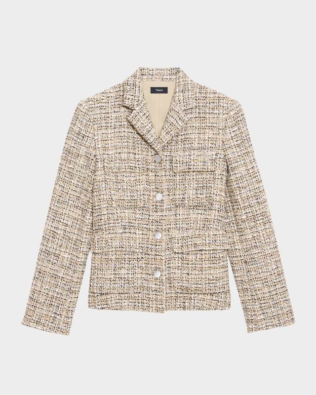 Mixed Tweed Military Jacket